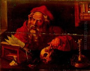 Saint Jerome En Meditation by Marinus van Reymerswaele
