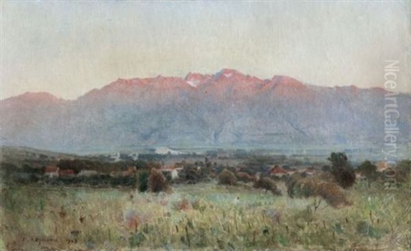 Soleil Couchant Sur La Chaine De Belledonne - view 1