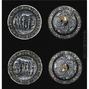 Plates With Scenes From The Story Of Jason (pair) by Pierre Reymond