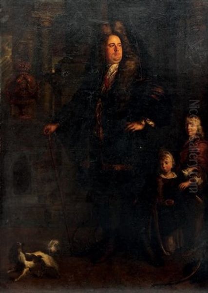 Portrait D'homme Et Ses Enfants - view 1