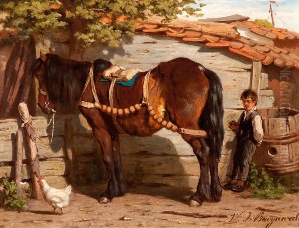Workhorse With Farm Hand - view 1
