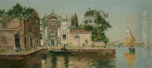 A Quiet Venetian Canal by Antonio Maria de Reyna Manescau