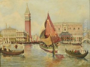 Vue De Venise by Antonio Maria de Reyna Manescau