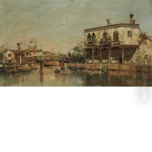 Canal In Venice by Antonio Maria de Reyna Manescau