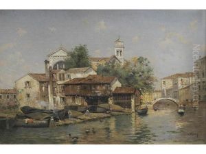 A Venetian Scene by Antonio Maria de Reyna Manescau
