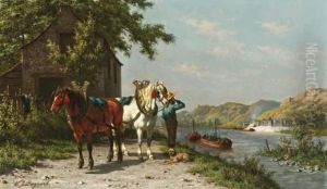 Chevaux Condroziens - Attelage A La Carriere by Willem Jacobus Boogaard