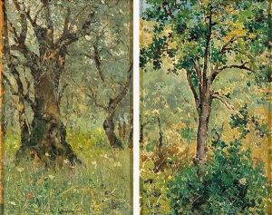 Paisajes (pair) by Antonio Maria de Reyna Manescau