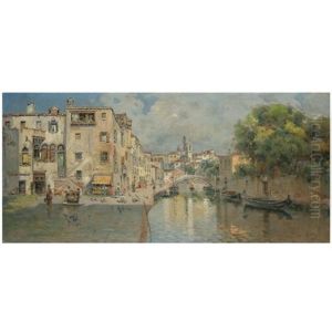 Plaza Con Fruteria (piazza With Fruit Stall, Venice) by Antonio Maria de Reyna Manescau