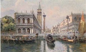 Piazzetta Of San Marco, Venice by Antonio Maria de Reyna Manescau