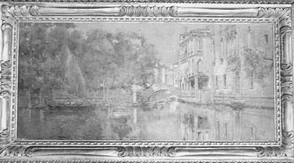 Venetian Canal Scene With Bridges And Boats - view 1