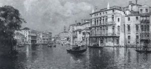 Venetian Canal View by Antonio Maria de Reyna Manescau