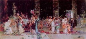 Szene Aus Dem Fest Zu Ehren Der Romischen Gottin Flora by Antonio Maria de Reyna Manescau