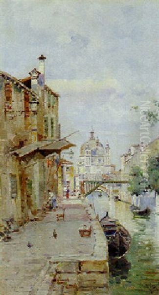 A Back Canal In Venice With A View Of Santa Maria Della Salute In The Distance - view 1