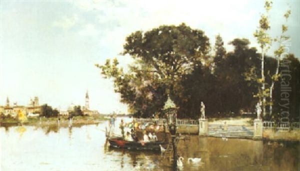A Party In A Gondola On The Venetian Lagoon - view 1