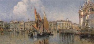 The Grand Canal, Venice, From S. Maria Della Salute by Antonio Maria de Reyna Manescau
