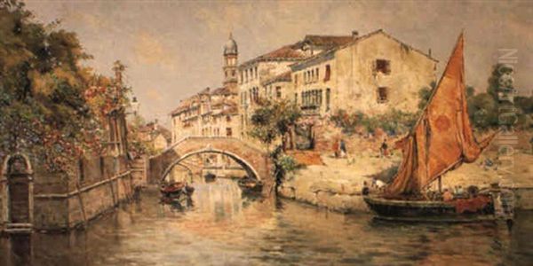 Mooring The Sailing Vessel In A Canal, Venice - view 1