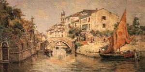 Mooring The Sailing Vessel In A Canal, Venice