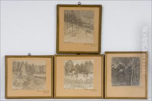 Piirroksia, 4 Kpl - Teckningar, 4 St. Piirroksia, 4 Kpl - Teckningar, 4 St.