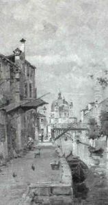 View In Venice, The Santa Maria Della Salute Beyond by Antonio Maria de Reyna Manescau