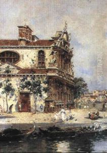 View Of The Church Of Santa Maria Zobenigo, Venice by Antonio Maria de Reyna Manescau