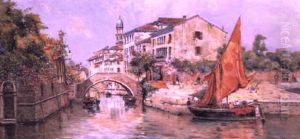 Fishing Boat On A Venetian Canal Fishing Boat On A Venetian Canal