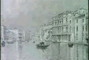 Gondolas On The Grand Canal by Antonio Maria de Reyna Manescau