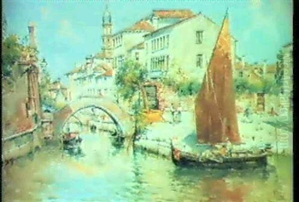 Venetian Canal Scenes, Two Paintings - view 1