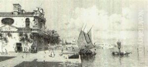 The Church Of Santa Maria Zobenigo, Venice by Antonio Maria de Reyna Manescau