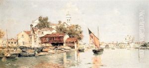 A View Of Venice by Antonio Maria de Reyna Manescau
