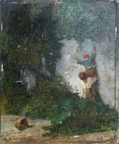 Enfants Faisant Le Mur - view 1