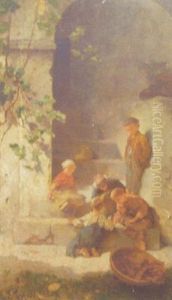 Enfants Jouant Sur Des Marches