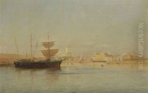 Bateau Au Mouillage Devant La Place Du Gouvernement, Alger