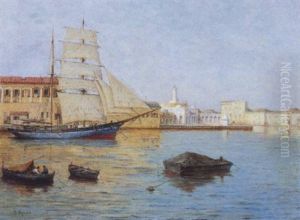 Voilier Dans L'amiraute D'alger by Marius Reynaud