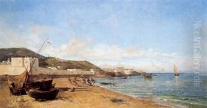 Am Strand Von Mattares, Algier, Mit Blick Auf Notre-dame D'afrique