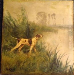 Pointer Au Bord D'un Etang