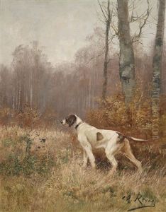 Vorstehhund Auf Einer Waldlichtung