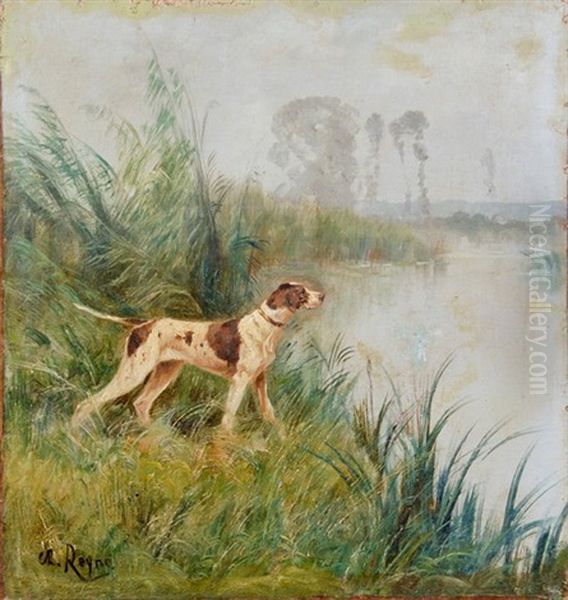 Chien Au Bord D'un Etang - view 1
