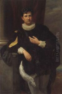Portrait Eines Adeligen (?) Im Makartskostum by Emil Reynier