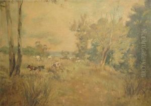 Cattle In Bush by Frederick George Reynolds