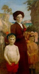 Mother And Children by Frederick George Reynolds