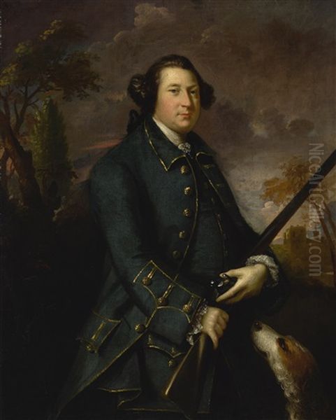Portrait Of Clotworthy Skeffington, 1st Earl Of Massereene (1714-1757), Three-quarter Length, In A Landscape - view 1