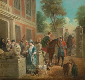 The Departure For The Hunt by Pieter Norbertus Van Reysschoot