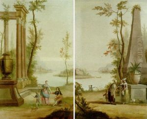 A Fortune Teller And Other Figures In A River Landscape