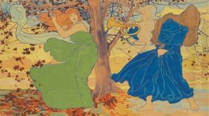 Father Winter Casting Away Lady Autumn by Louis John Rhead