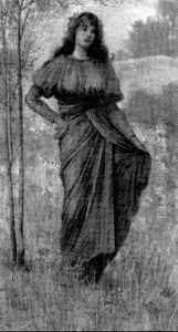 Classical Woman In A Field Of Flowers by Louis John Rhead