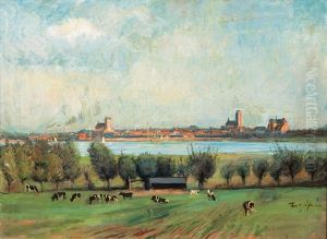 Panoramic View Of Wismar by Fritz Rhein