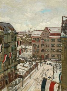 Winterliche Strasenszene by Fritz Rhein