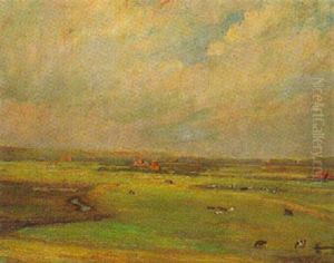 Weite Niederungslandschaft Mit Vereinzelten Gehoften by Fritz Rhein