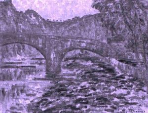 Fluslandschaft Mit Bogenbrucke by Louis Rheiner