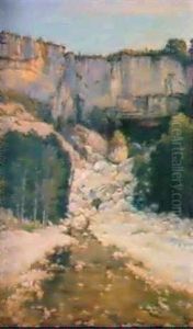 Quelle In Den Felsen. by Louis Rheiner